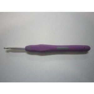 Крючок для вязания с резиновой ручкой алюминиевый 4,0мм YL-575