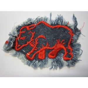 Аппликация джинсовая «Носорог» Арт.1209