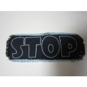 Аппликация джинсовая термо «Stop» Арт.710АБ