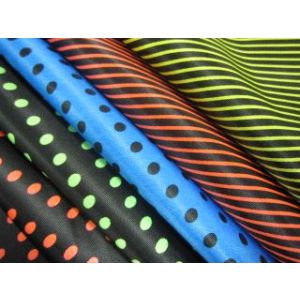 Атлас-стретч «Горох-полоска» плотный