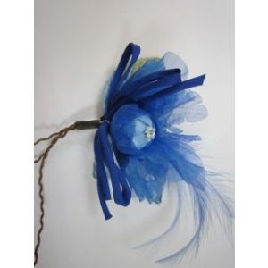 Брошь «Букетик» с перьями В-008