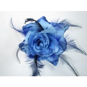 Брошь «Роза» С-100 с перьями