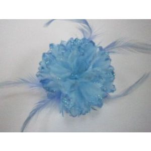 Брошь «Цветок» В-005 с перьями