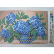 Набор для вышивания крестом с рисунком«Синяя гортензия» Арт.810 25*37