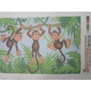 Набор для вышивания крестом с рисунком«Три обезьянки» Арт.939 25*37